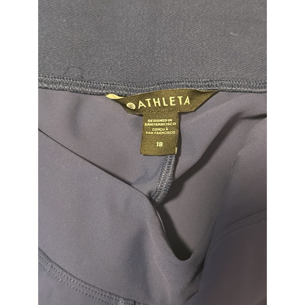 Athleta Stellar Tight Leggings Blue Ankle Zip Travel Pants Sz 18 - Picture 4 of 7